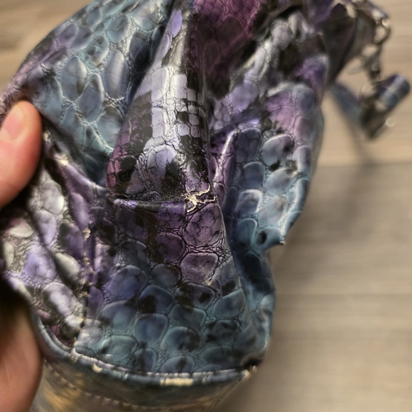 Vtg Y2K Kathy Van Zeeland Multicolor Hobo Bag with Heart Accent - Picture 11 of 12